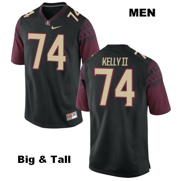 Men's NCAA Nike Florida State Seminoles #74 Derrick Kelly II College Big & Tall Black Stitched Authentic Football Jersey XCP7369NM